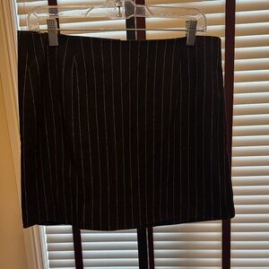 Madewell Black Pinstripe Wool Blend Mini Skirt - Size 8